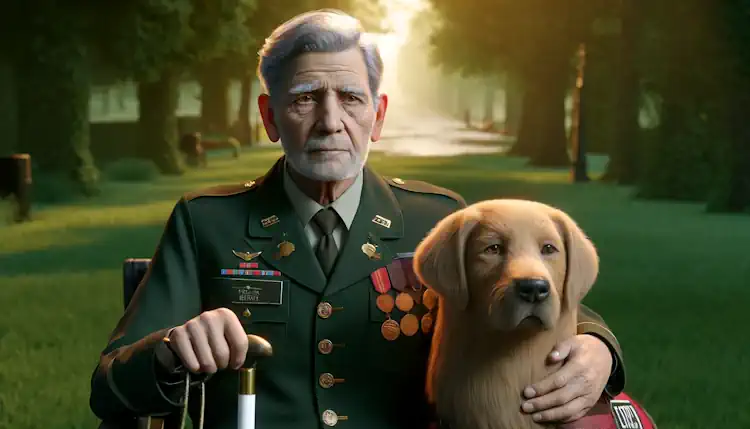 A Veteran with a Guide Dog